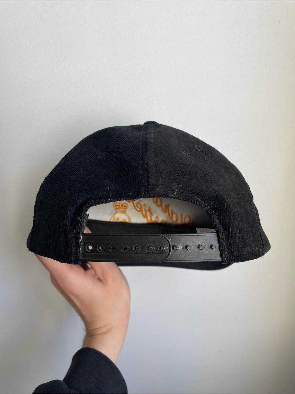Vintage Coastal Guard Embroidered Black Corduroy Cap with Gold Detail - Picture 2 of 3